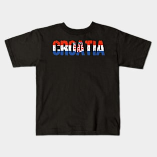 Hrvatska Croatia Distressed Flag Kids T-Shirt